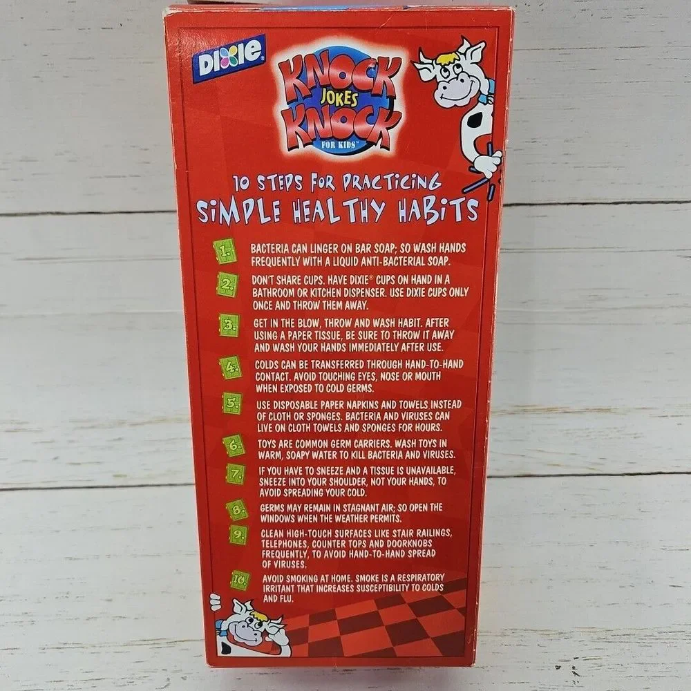 Vintage Dixie Cup Knock Knock Jokes Lot of‎ 81 Wax Paper Cups 5 oz DECOR ONLY